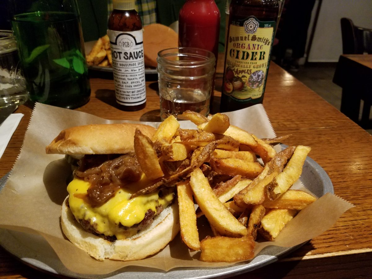 Brindle Burger and fries